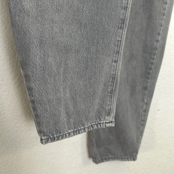 Zara Paperbag Baggy Balloon Leg Grey Button Fly Cotton Denim Jeans Womens Size 6 - Picture 3 of 13